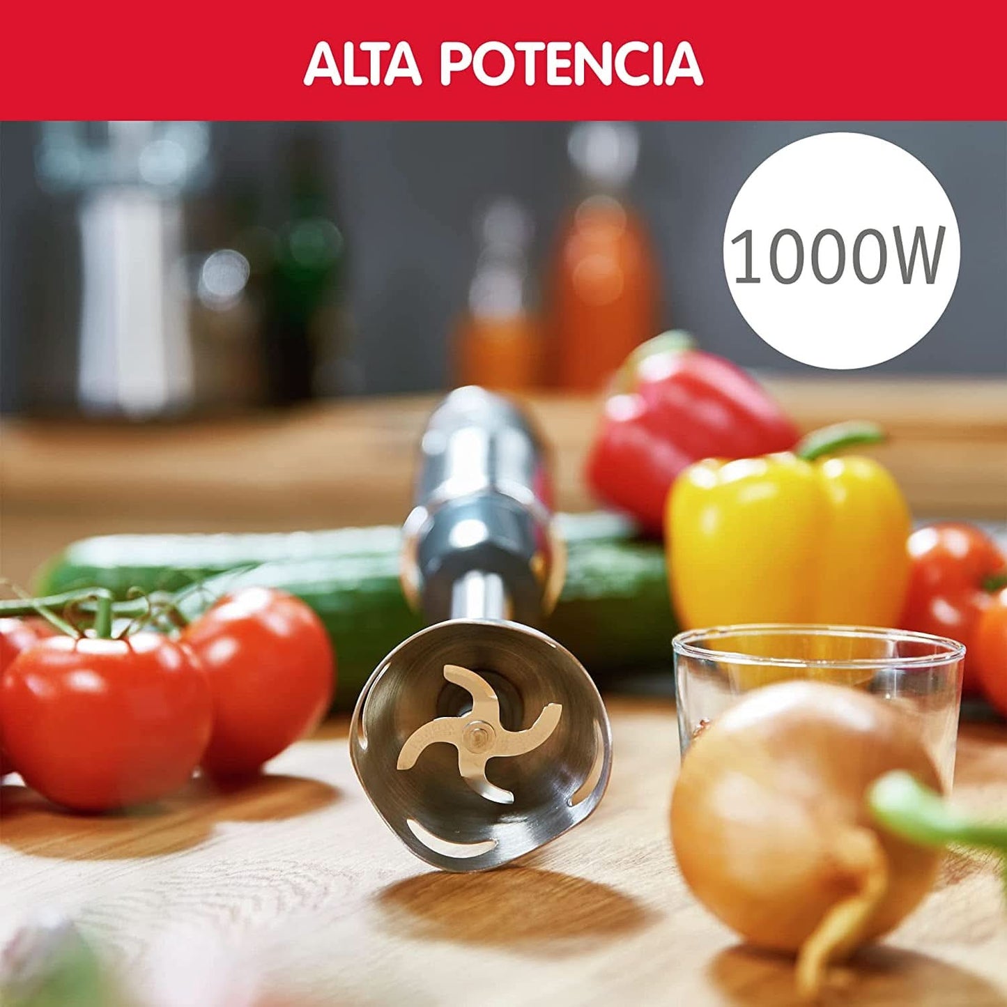 DD6558 DD655810 Quickchef Tauchmikser 3 w 1, technologia Powelix, 3 Zubehörteile, Edelstahl, Stahl/Schwarz Kitchen Naty Shop