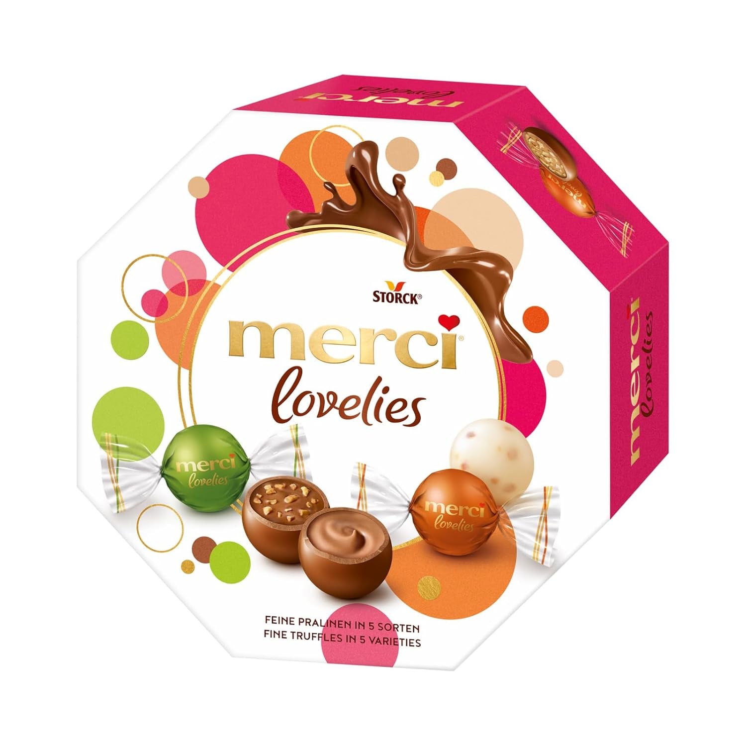 Merci Lovelies Creamy – 185 gramów – Mieszanka pralin z nadziewanymi czekoladowymi specjałami Naty Shop