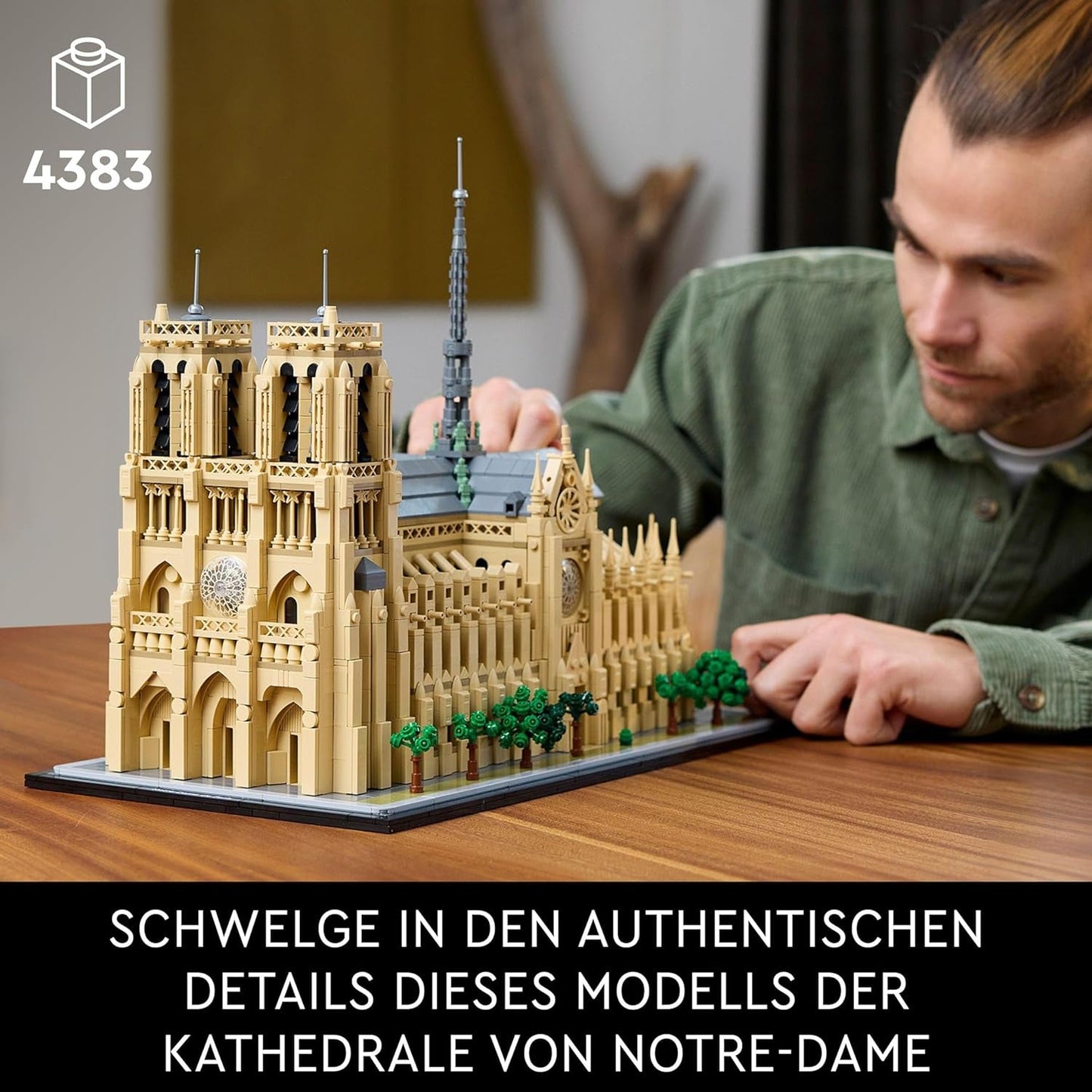 LEGO Architecture Notre-Dame De Paris, kolekcja dla dorosłych, pamiątka z Francji, prezent dla kobiet, mężczyzn, globtroterów i miłośników historii, model architektoniczny 21061 zestawy do budowania Besuche w sklepie LEGO