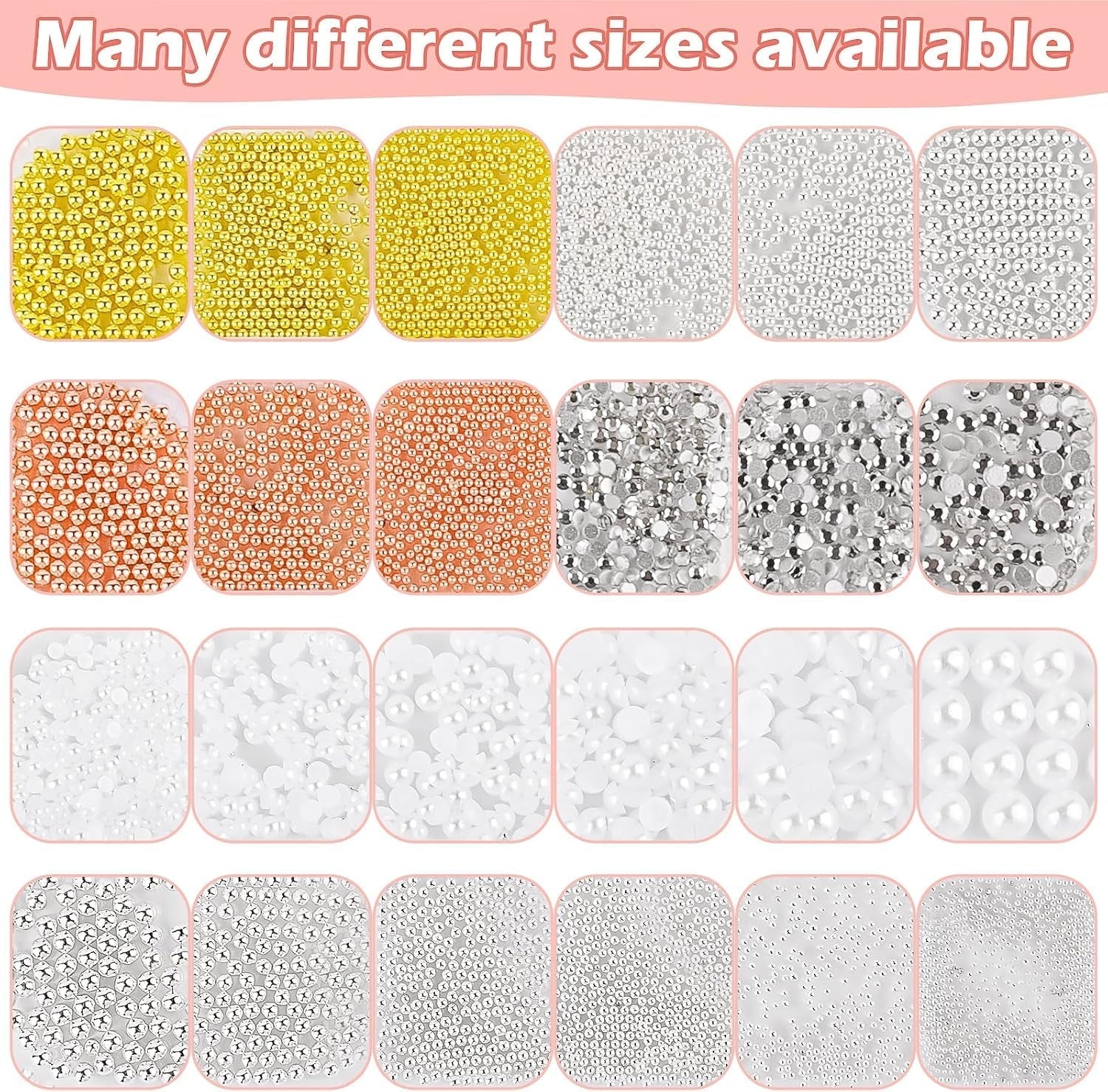 2 Boxen Nail Art Strasssteine, Mit Pincety Nägel Flatback Perlen Nail Charms Mit Kristallen Nagelzubehör Diamanten Edelstahl-Perlen Für Nagelschmuck