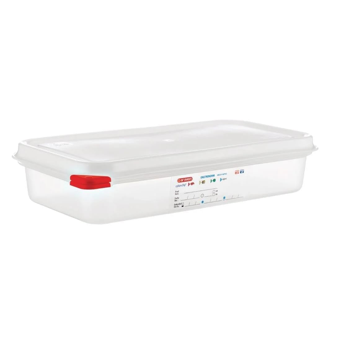 03352 Pojemniki do przechowywania żywności polipropylenowe z pokrywką, GN 1/3, 2,5 l, 65 mm, z uchwytem, 4 szt. Pudełka do przechowywania żywności Naty Shop Nazwa domyślna