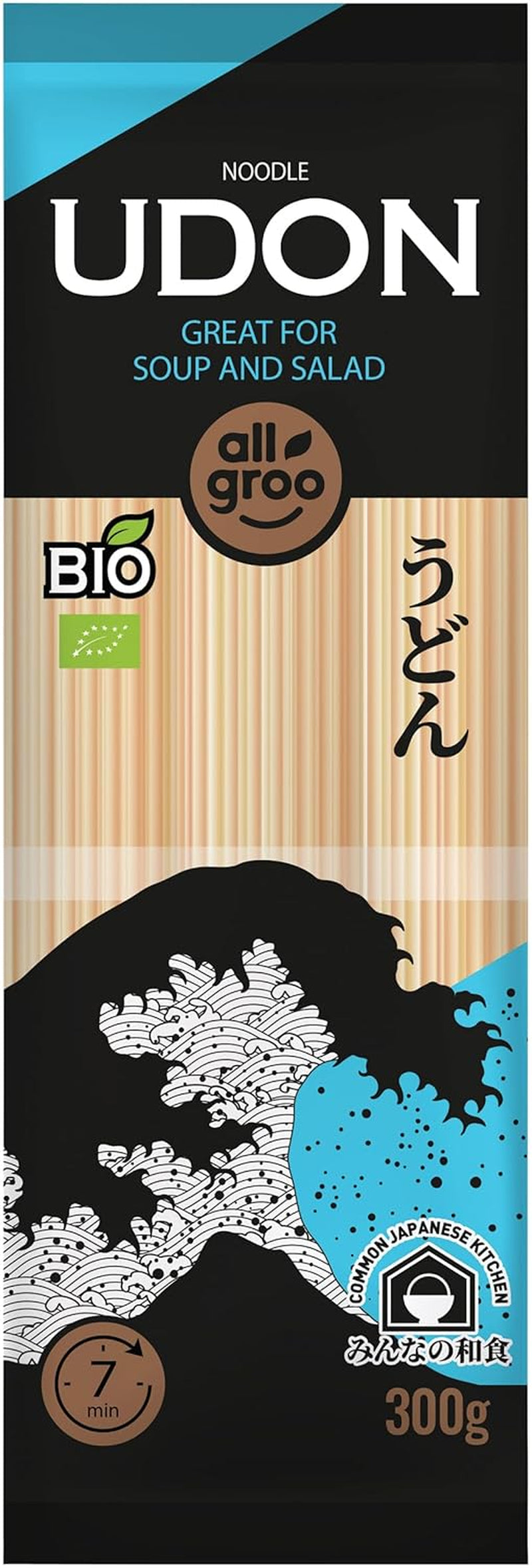 Allgroo Organiczny makaron pszenny, Udon, CN-BIO-154-1 x 300g