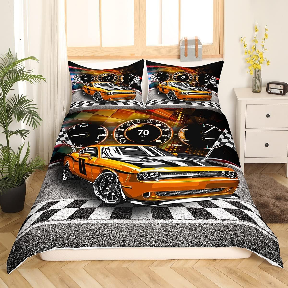 Zestaw pościeli samochodowej Jungen 135X200,Kinder Bau Fahrzeuge Tröster Abdeckung Für Kind Kleinkind Teens,Dinosaurier Bettbezug,Traktor Maschinerie Bagger Bettdecke Abdeckung,Lkw Autos Bedtuffen Naty Shop Multi 9 135*200+80*80*1