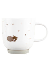 Sterntaler Porcelanowy zestaw obiadowy Rustykalny design - antypoślizgowy i zdejmowany silikonowy zestaw naczyń obiadowych - Naczynia dla niemowląt i dzieci z talerzem, miską 400 ml i kubkiem 200 ml, biały