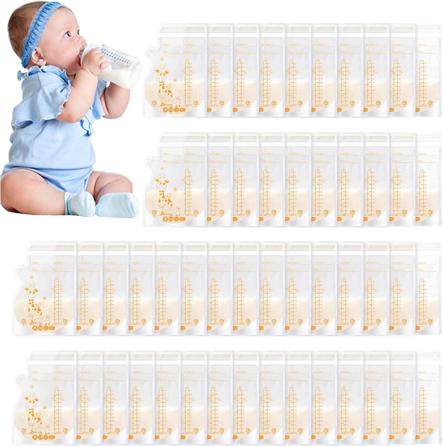 Vinabo 50 Stück Muttermilchbeutel, 250 ml torba do przechowywania mleka muttermilk niezawierającego Bpa, Milchbeutel Für Muttermilch Mit Ausgießer Für Das Stillen, Selbststehender, Kann Eingefroren Werden, Vorsterilisiert Akcesoria Żywność i karmienie piersią Baby Naty Shop