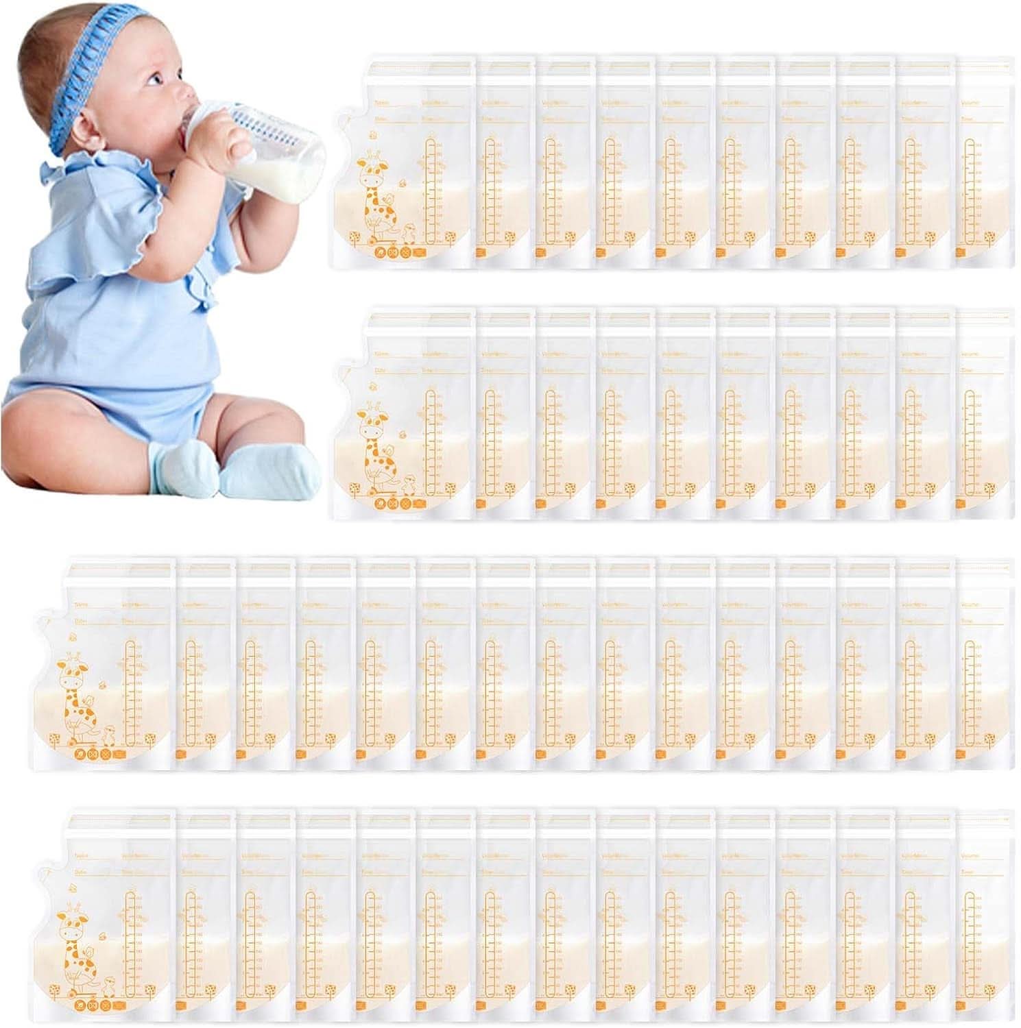 Vinabo 50 Stück Muttermilchbeutel, 250 ml torba do przechowywania mleka muttermilk niezawierającego Bpa, Milchbeutel Für Muttermilch Mit Ausgießer Für Das Stillen, Selbststehender, Kann Eingefroren Werden, Vorsterilisiert Akcesoria Żywność i karmienie piersią Baby Naty Shop