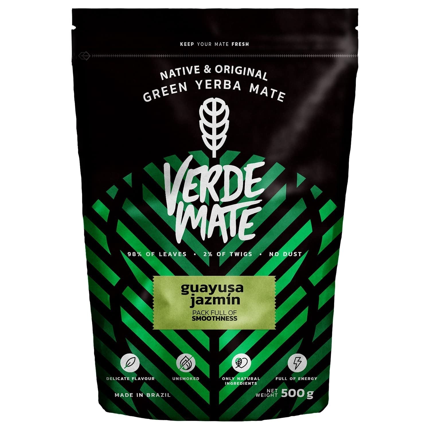 Zestaw do herbaty ziołowej Yerba Mate | Yerba Mate z ziołami | Green Mate Green Energy Guarana, Guayusa Jazmin, Sarsaparilla | Brazylijska zielona Yerba Mate | 3X500G