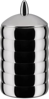 Alessi Kalistò 2 CB02 - Słoik kuchenny ze stali nierdzewnej 18/10 z aluminiową gałką, 114 cl, srebrny Pudełka do przechowywania żywności Naty Shop Kalisto 2