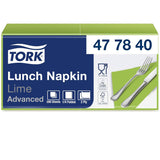 Tork 477840 Limonkowe serwetki obiadowe / 2-warstwowe serwetki do małych posiłków lub przekąsek / Zaawansowana jakość / 10 X 200 (2000) serwetki papierowe / 32,6 X 33 cm (dł. x szer.) / złożenie na 1/4