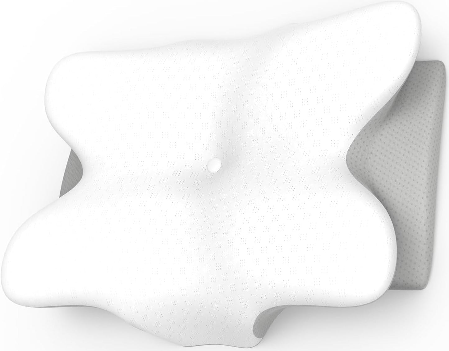 Ergonomiczna poduszka ortopedyczna na szyję z pianką zapamiętującą kształt szyi ze zdejmowanym, nadającym się do prania pokrowcem na ortopedyczny sen, ból szyi i ból brzucha (55X35X13 cm) Naty Shop Poduszki ortopedyczne na szyję szare Standardowy rozmiar 55X35X13 / 10 cm