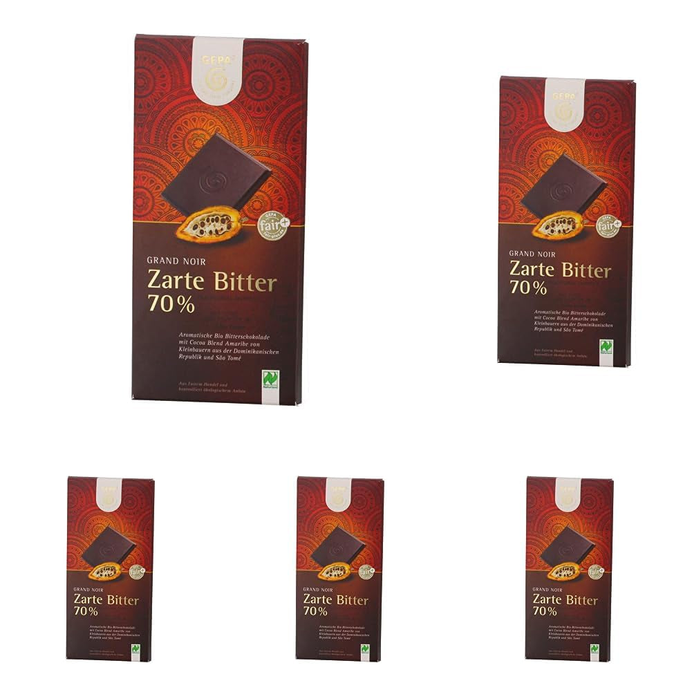 - Czekolada gorzka Grand Noir - 70% czekolady organicznej DE-ÖKO-013 - 100g (opakowanie 5 szt.)
