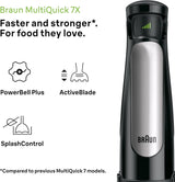 Mikser Braun Household Hogar Multiquick 7, Spritzschutz, Spülmaschinenfest, Bpa-Frei, 600 ml, Zerkleinerer 500 ml, Eisklinge, MQ 7035XBI, 1000 W, Schwarz, MQ7035XBI Kitchen Naty Shop