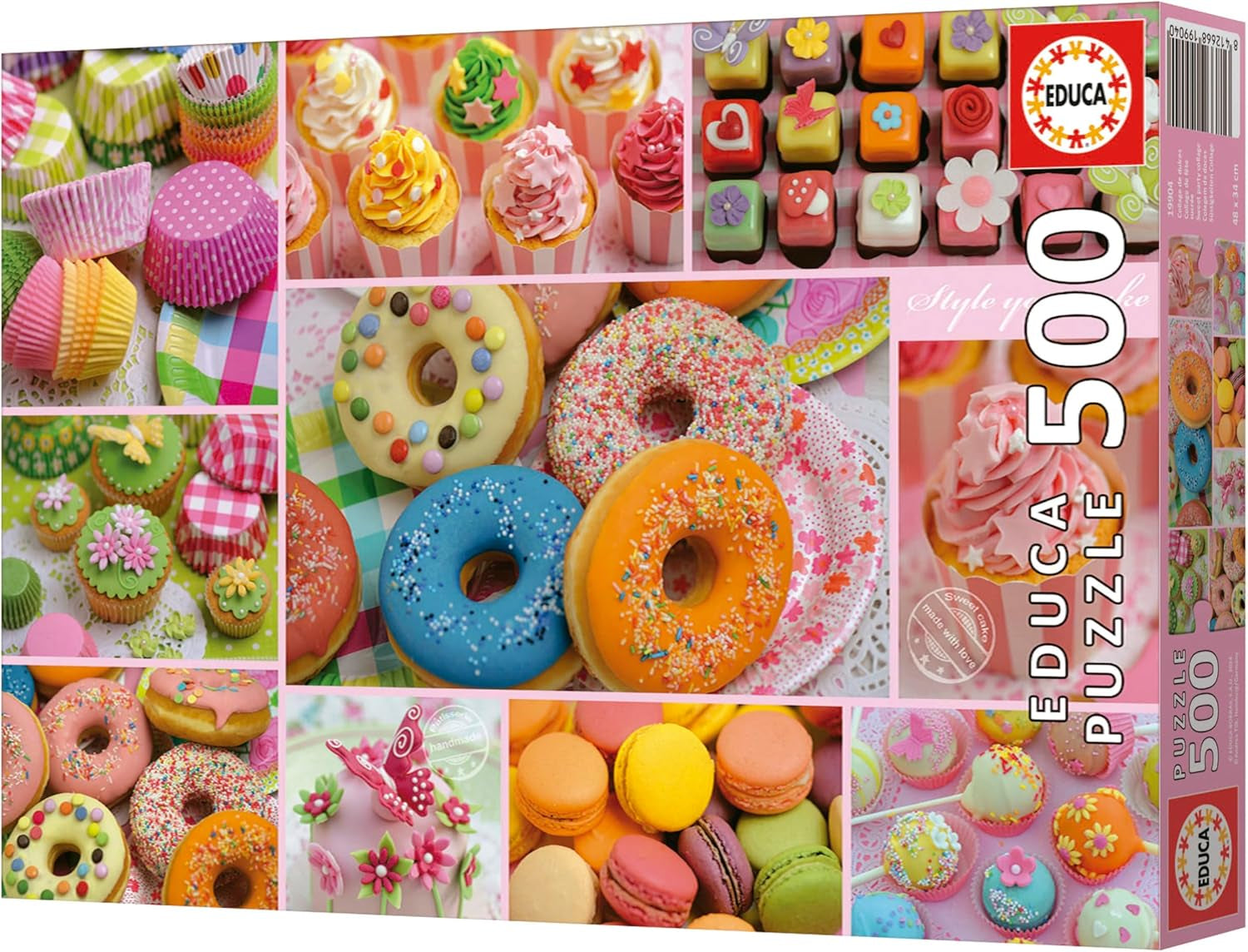 Educa - Puzzle 500 elementów dla dorosłych | Cukierkowy kolaż. Wymiary: 48 x 34 cm. Zawiera klej do puzzli Fixpuzzle. Przez 11 lat (19904) Sklep Puzzle Naty