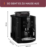 Ekspres automatyczny KRUPS Arabica Picto, kompaktowa konstrukcja, łatwa obsługa, intuicyjne regulowane pokrętło, spieniacz do mleka, funkcja 2 filiżanek, ekspres do kawy, czarny, EA810870