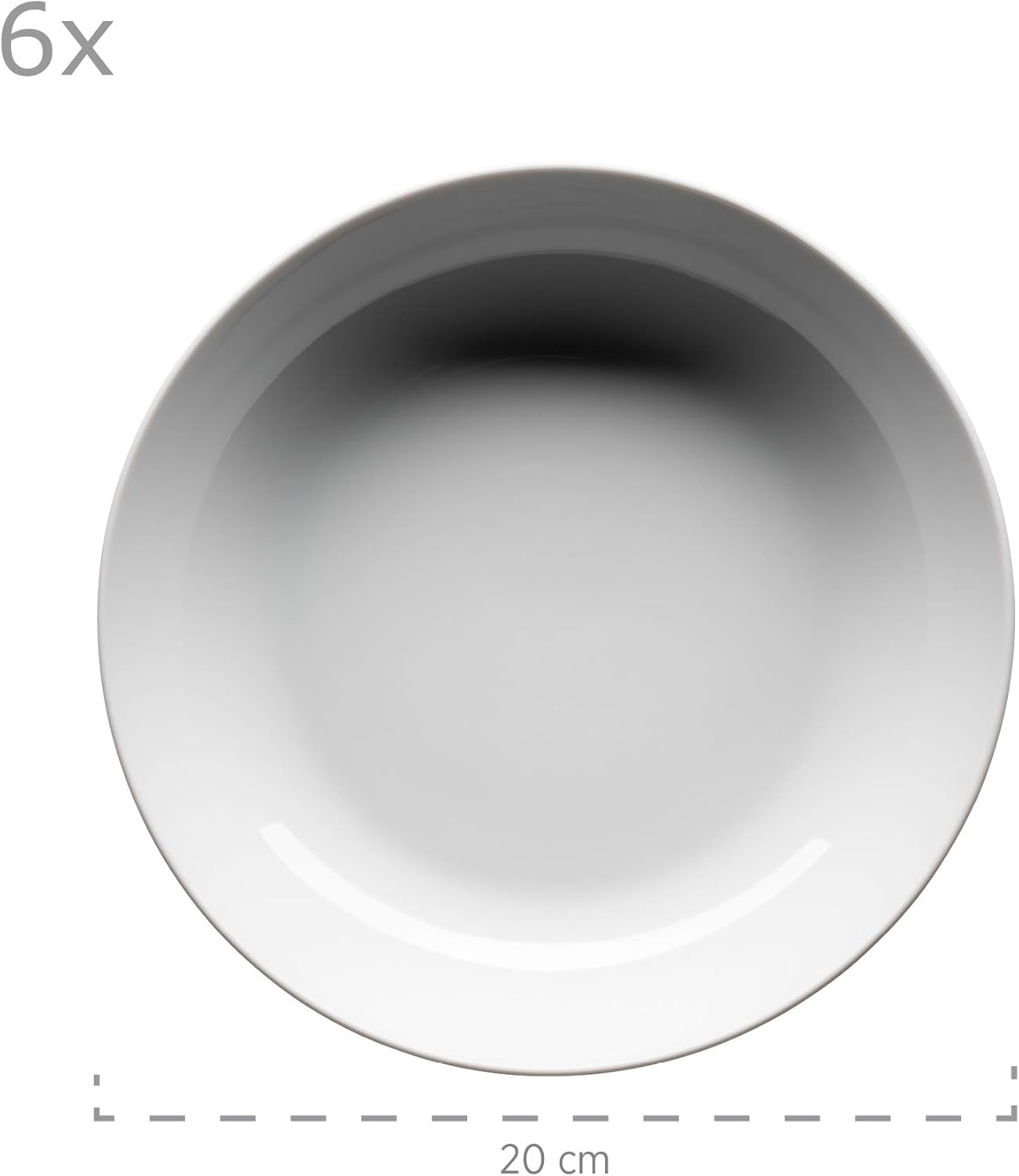 Zestaw zastawy stołowej Mäser Barca dla 6 osób, zestaw 12 sztuk, porcelana, biały