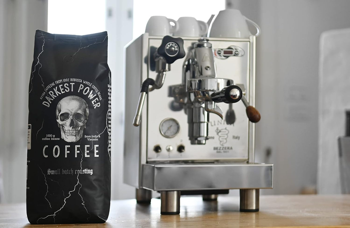 | Kaffeebohnen wyjątkowo mocny | Espresso 100% Robusta | viel Kaffein wenig Säure | 1000g ganze Kaffee Bohnen | geigeint für W pełni automatyczny | z gwarancją Zufriedenheits
