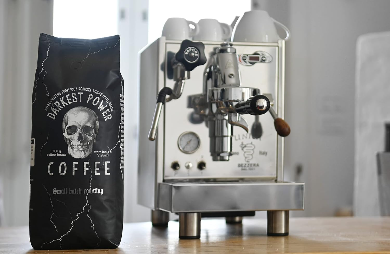 | Kaffeebohnen wyjątkowo mocny | Espresso 100% Robusta | viel Kaffein wenig Säure | 1000g ganze Kaffee Bohnen | geigeint für W pełni automatyczny | z gwarancją Zufriedenheits