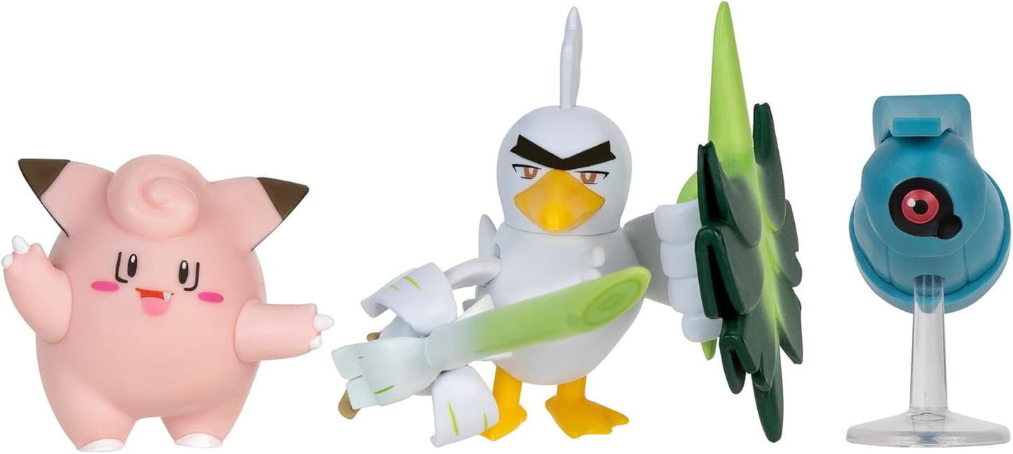 Pokémon PKW3057 Zestaw figurek bojowych-Piepi, Tanhel, Lauchzelot Figurki Naty Shop