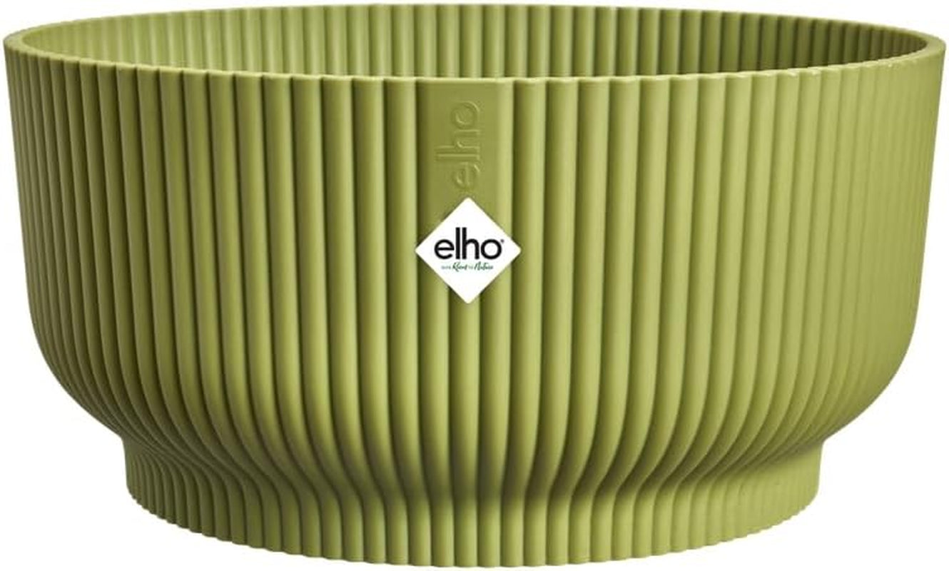 elho Vibes Fold Bowl 25 - Doniczki do wnętrz - 100% plastiku pochodzącego z recyklingu - Ø 24,9 x wys. 12,1 cm - Zielony/Ferngrün