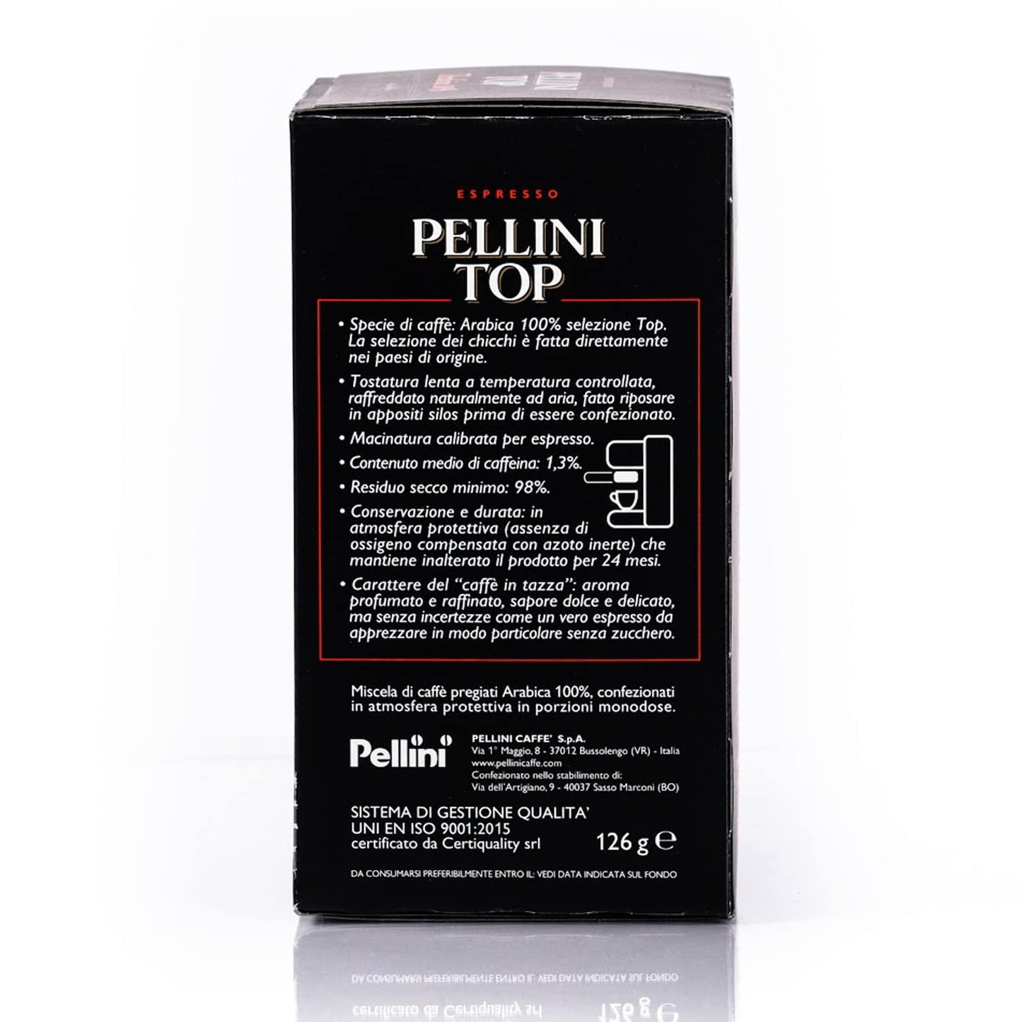 Pellini Caffè, Espresso Pellini Top 100% Arabica - 6 opakowań z 18 saszetkami (6x126 g, łącznie 108 saszetek)
