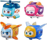 Super Wings Super Pets 4 szt. Shine, Golden Boy, Jerome, Ellie Przełączany wyraz twarzy Efekt błyskawicy Przenośna zabawka dla 3 4 5 6 7 8 lat Chłopiec Dziewczyna 2 cale Figurki Naty Shop 4 szt. A