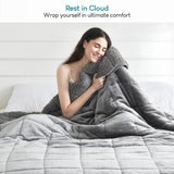 Koc obciążeniowy Cottonblue 6,8 kg Queen Size Flanelowy Shaggy Sherpa Koc obciążeniowy dla dorosłych Wygodne koce obciążane zapewniające spokój i relaks Ciężkie kołdry 152,4 x 203,2 Naty Shop Kołdry i kołdry