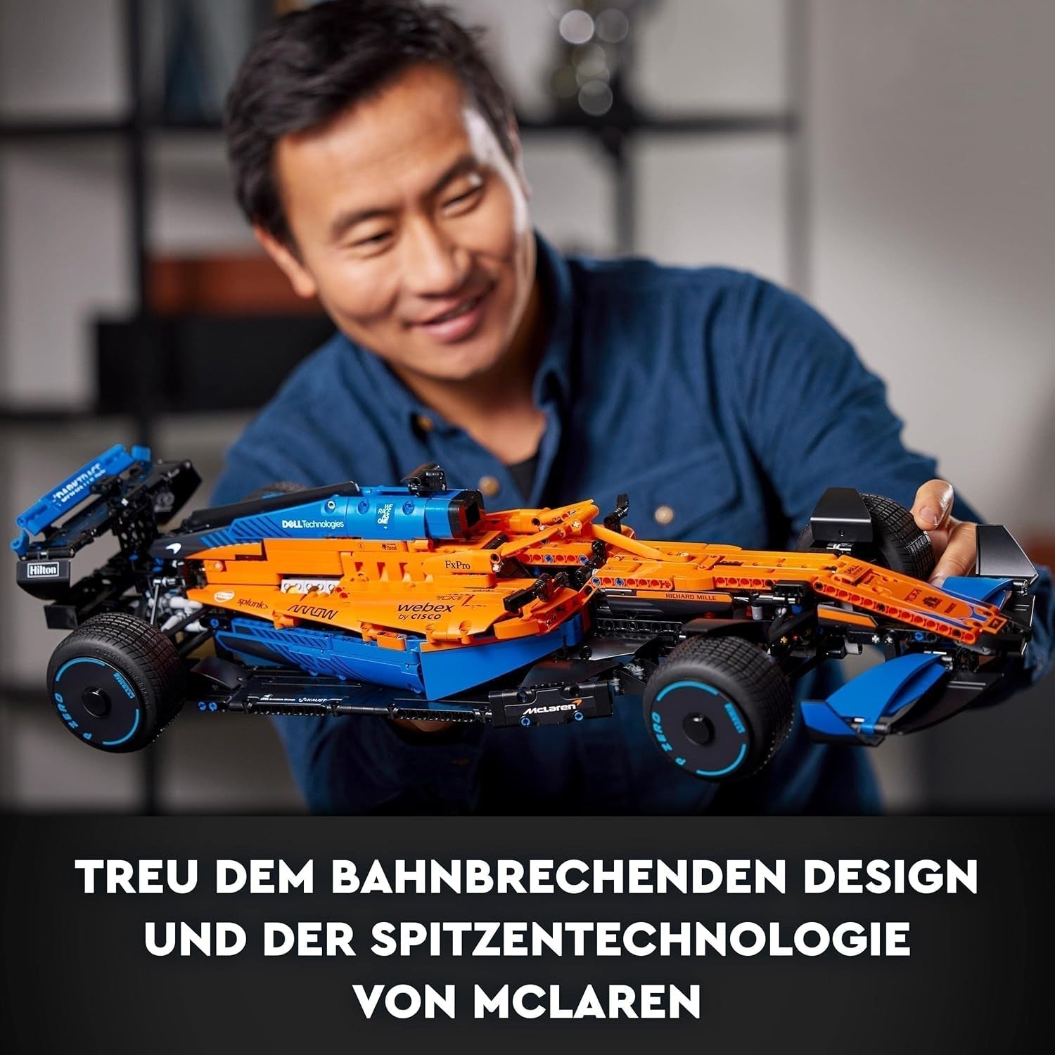 Lego Technic Samochód wyścigowy Formuły 1 McLaren — dorosły model F1 z silnikiem V6 i układem kierowniczym — Prezent dla fanów sportów motorowych i kolekcjonerów — 42141 Zestawy do budowania Besuche den LEGO-Store