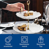 Półka Villeroy & Boch Toys Delight Royal Classic, dekoracyjny, warstwowy stojak na ciasteczka, ciastka i małe kawałki ciasta, porcelana premium, biały