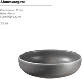 Seria MĘSER Unico, Zestaw zastawy stołowej dla 2 osób, Ponadczasowy, Elegancki, 8-częściowy ceramiczny serwis stołowy, Kamionka, Antracyt