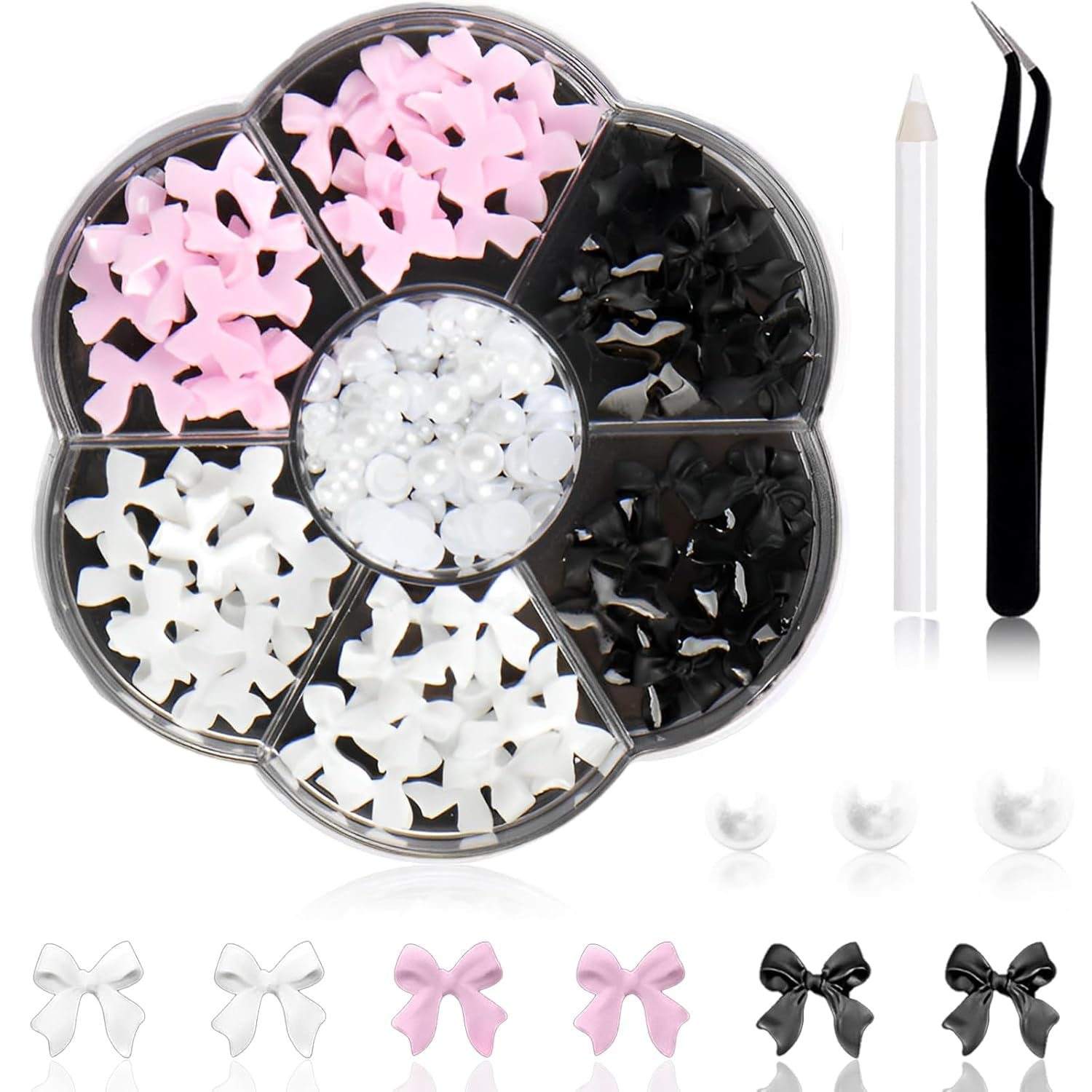 1 Karton Nail Art Charms, 3D Flowers Nagelkunst Charms, Acryl Blumen Nagel Strass Mit Ozdoben, Nagel Edelsteine, Nagel Zubehör Für Mädchen, Nagelkunst Dekoration, DIY Handwerk Nail Design
