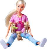 Simba Steffi Love Dog Trainer, zabawka lalka jako trener psów z kursem szkoleniowym, 3 psy i akcesoria, 29 cm, od 3 lat