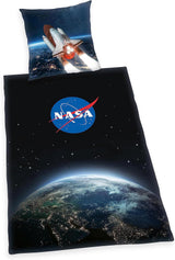 Pościel NASA, bawełniana/wzmocniona, szaro-biała Pościel - dziecięca Naty Shop Czarna 80 x 80 cm, 135 x 200 cm