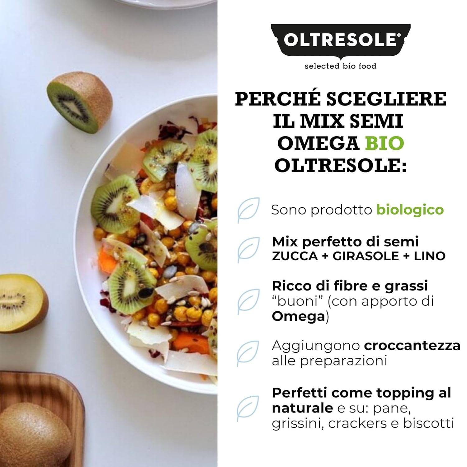 Organiczna Mieszanka Nasion Omega 3 kg (mieszanka nasion dyni, słonecznika i lnu), mieszanka 3 całych surowych nasion oleistych, bogata w białko, błonnik i kwasy tłuszczowe omega-3