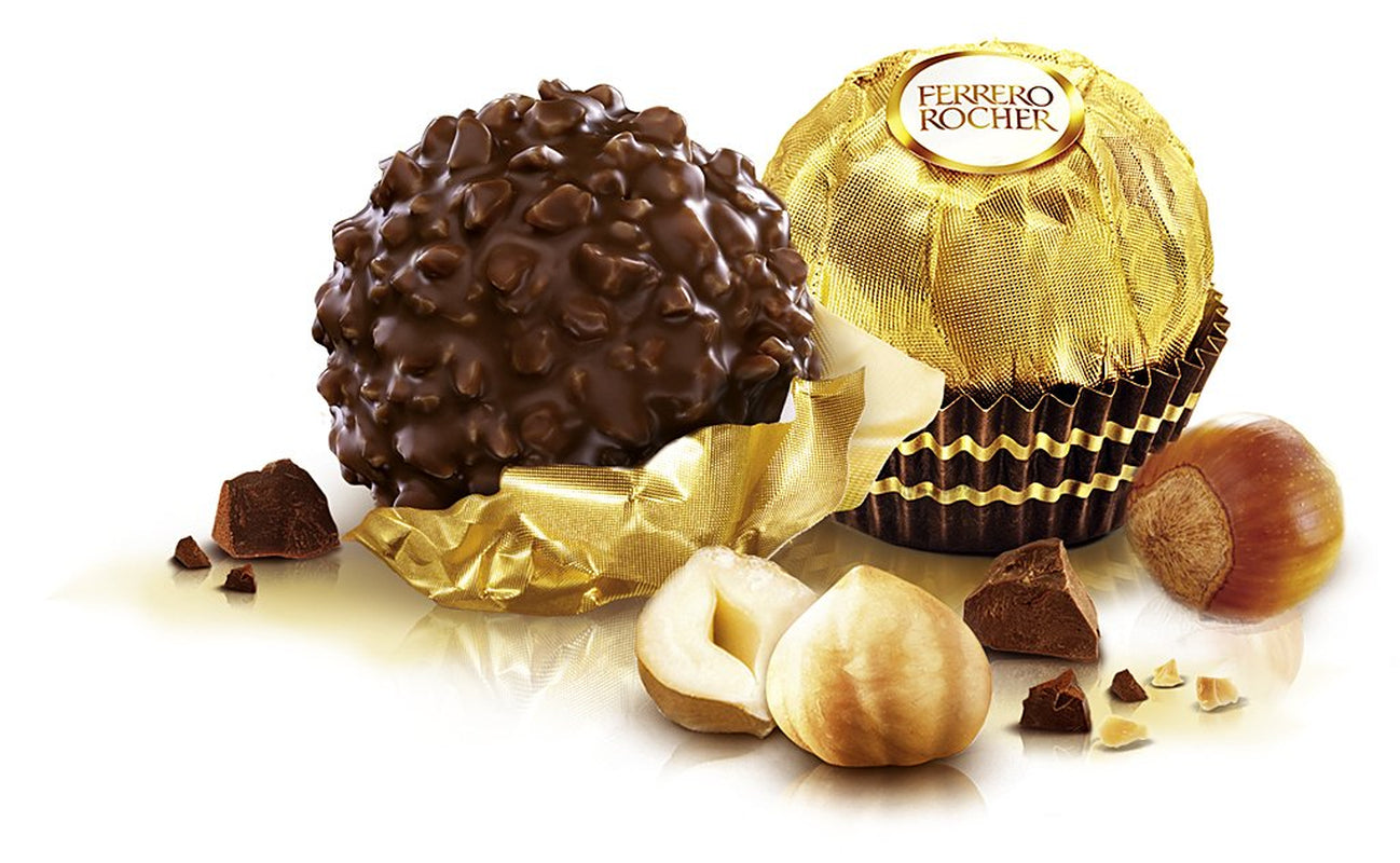 Ferrero Rocher - Chrupiące i kremowe praliny z orzecha włoskiego - 5 opakowań po 16 pojedynczych pralinek