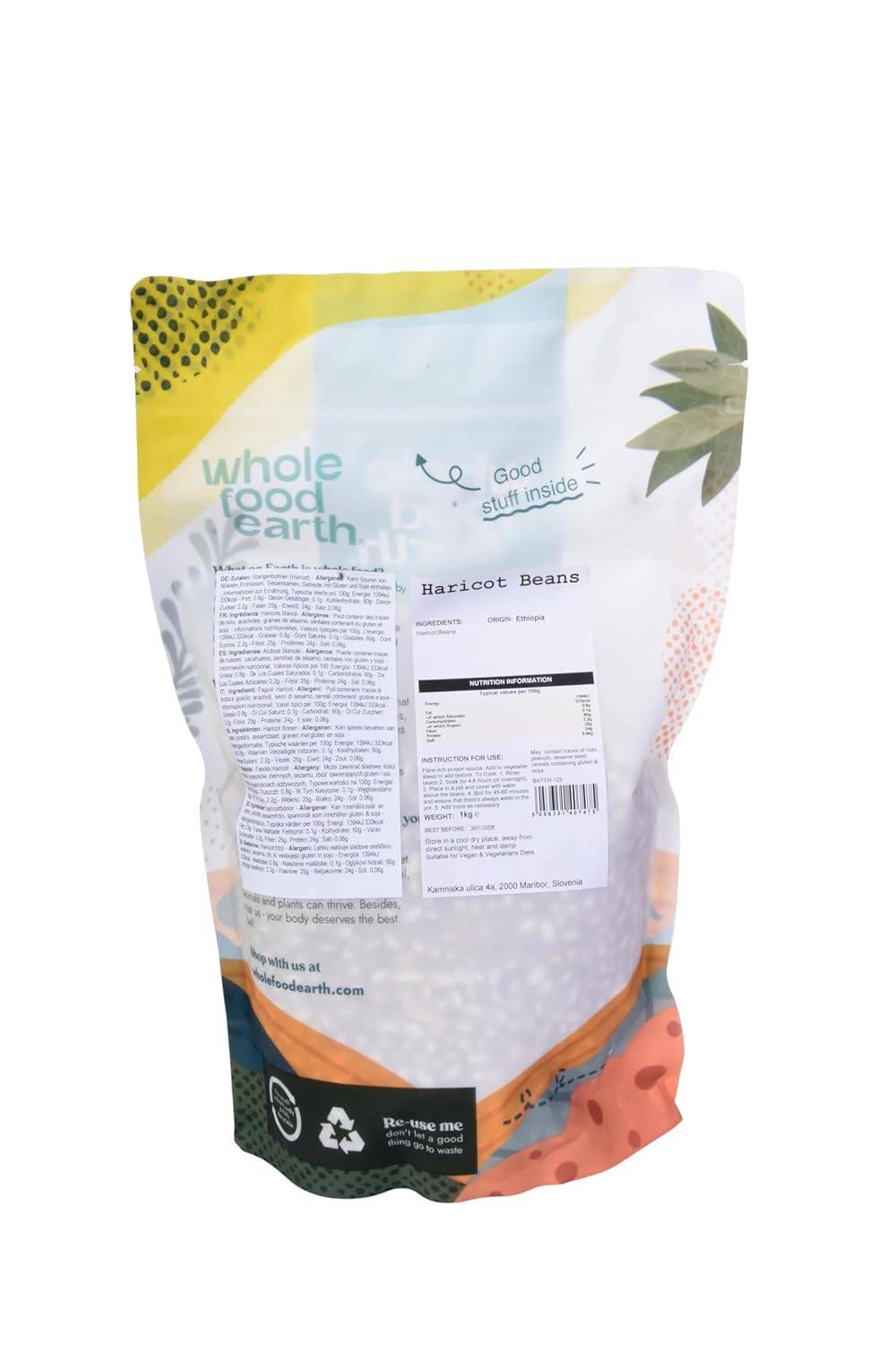 Fasola szparagowa Pełnoziarnista Ziemia 1kg | Bez GMO | Naturalne | Bogaty w błonnik | Bogaty w białko