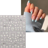 JMEOWIO 3D Nagelsticker Blumen Nail Art Naklejka Selbstklebend Nagelaufkleber 5D Stereoskopisch Sommer Frühling Blumen Dekoration Nageldesign Zubehör 4 Blatt