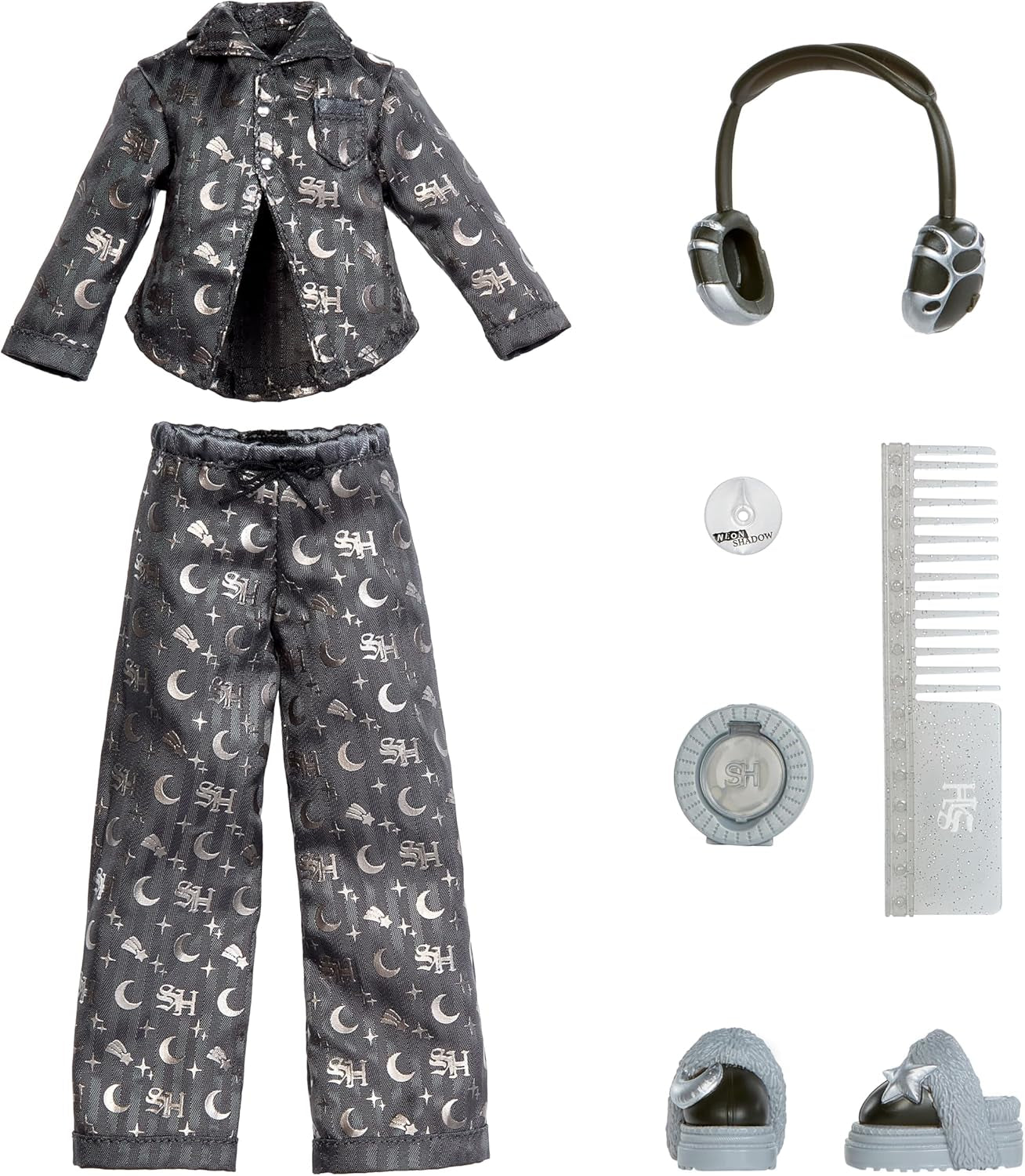 Rainbow High Shadow High Girl's Night - Luna Madison – 28 cm Modepuppe w Grautönen, Graues Haar & Outfit mit Accessoires und Kamm – Für Sammler und Kinder ab 6 Jahren