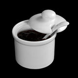 Holst Porcelain AT 216 FA1 Kanister 0,17 L Beczka z łyżeczką, biała, 8,5 x 8,5 x 6,5 cm