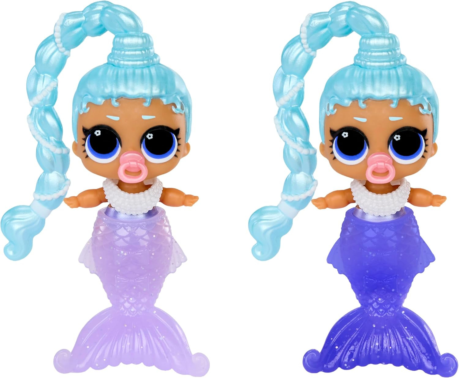 LOL niespodzianka! Metamorfoza syreny Magic Baby Sisters - Ogon syreny zmieniający kolor z kulką małży do ekspozycji, 6 lalek kolekcjonerskich - wiek 4+