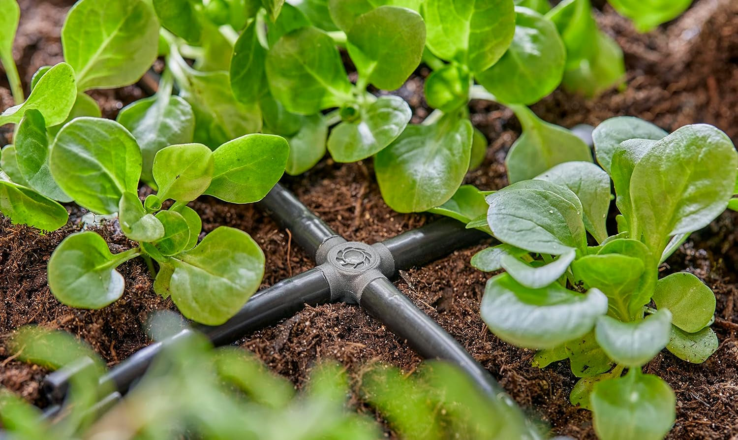 Gardena Micro-Drip-System - Przyłącze krzyżowe 4,6 mm (3/16 cala): Akcesorium do odgałęzień i linii kroplujących, montaż bez załamań dzięki łatwej i elastycznej technologii połączeń (13214-20)