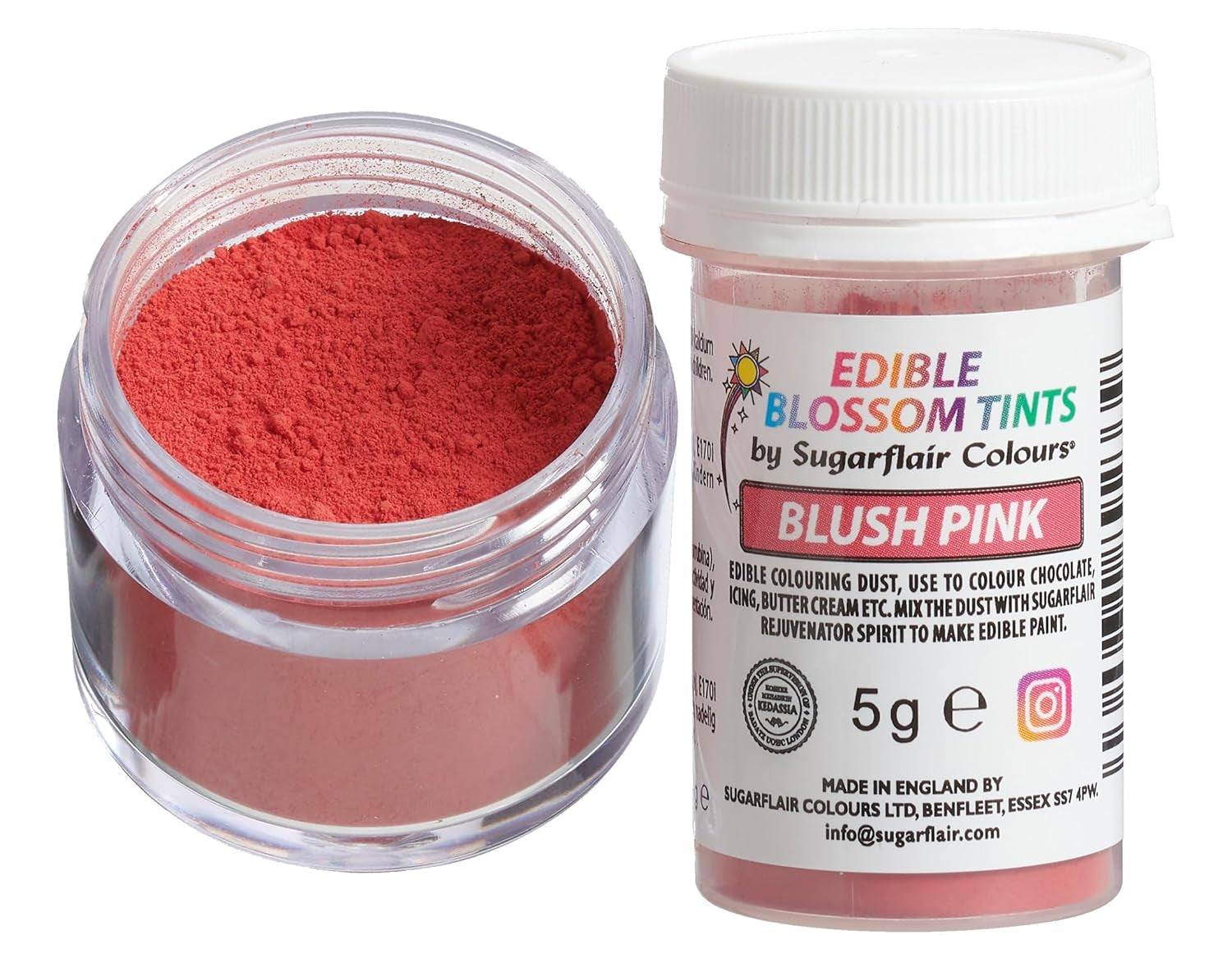 Sugarflair Blossom Tint Dust, Pale Pink - Barwnik spożywczy w proszku do dekoracji ciast, fondantów, lukrów, czekolady, kremu maślanego, makaroników i nie tylko - 5G