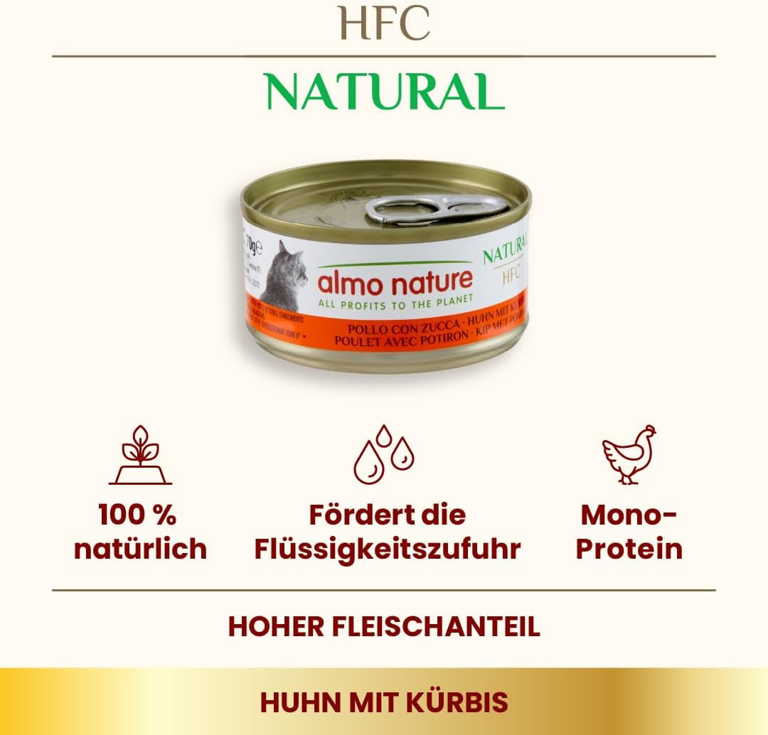 Almo Nature HFC Naturalna mokra karma dla kotów - Różne przepisy z kurczakiem - 6 x 70g