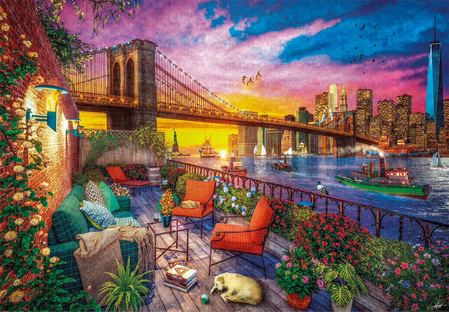 Clementoni - 33552 Kolekcja - Manhattan Balcony Sunset, Puzzle 3000 elementów dla dorosłych i dzieci 10 lat, gra zręcznościowa dla całej rodziny Puzzle Naty Shop
