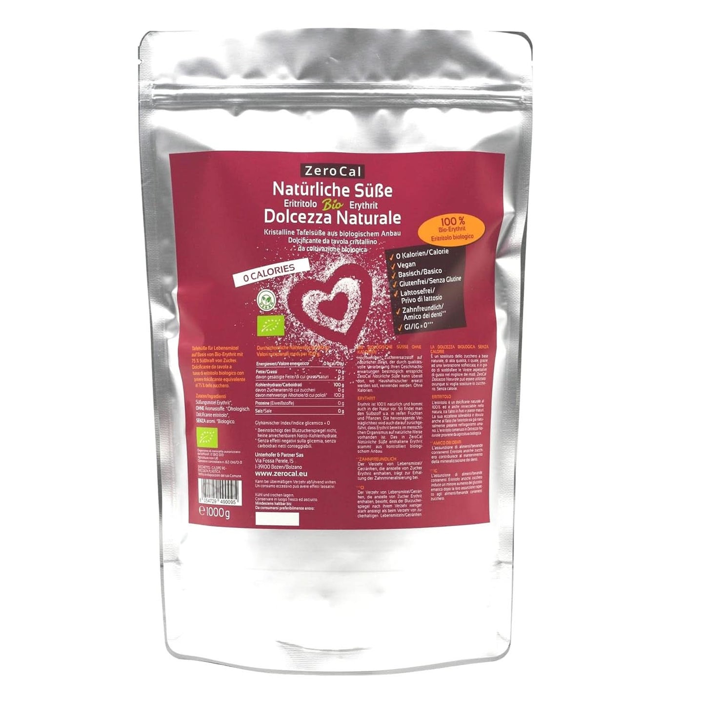 Zerocal - Organiczny erytrytol 1KG Słodziki Naty Shop