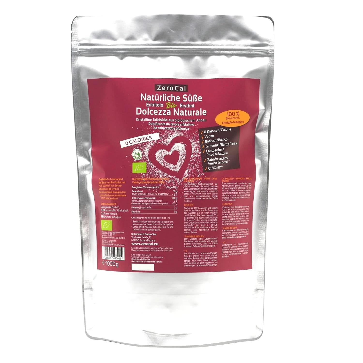Zerocal - Organiczny erytrytol 1KG Słodziki Naty Shop
