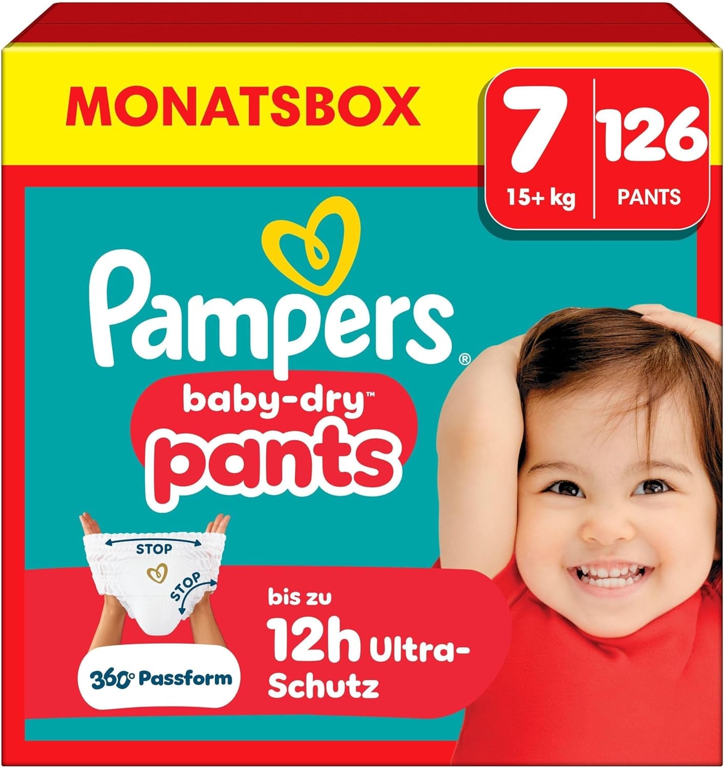 Spodnie Pampers Baby-Dry Größe 5, 160 Stück, 11kg-17kg, 360° auslaufsichere Nadają się na dzień i na noc