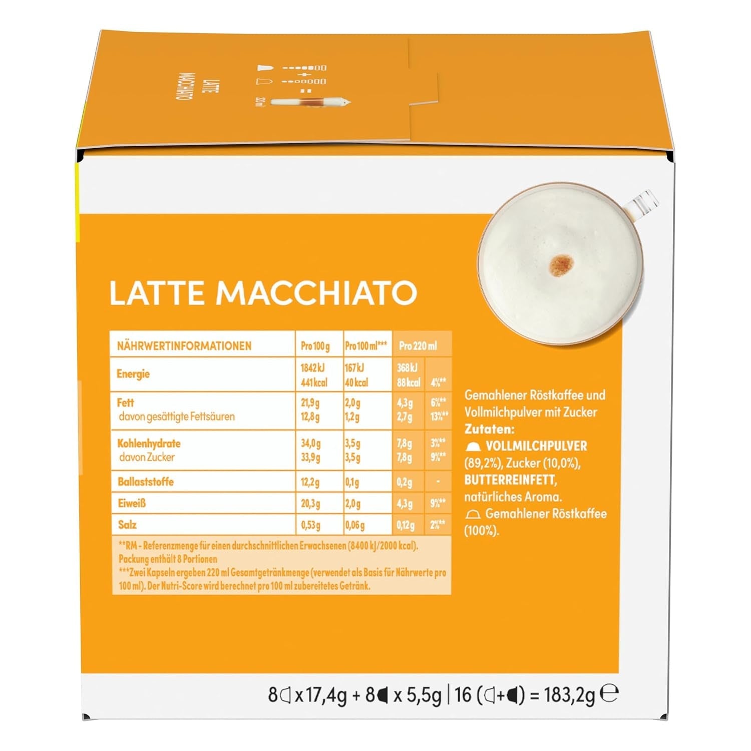 NESCAFÉ DOLCE GUSTO Latte Macchiato Kaffeekapseln 3-pak (3 x 16 Kapseln)