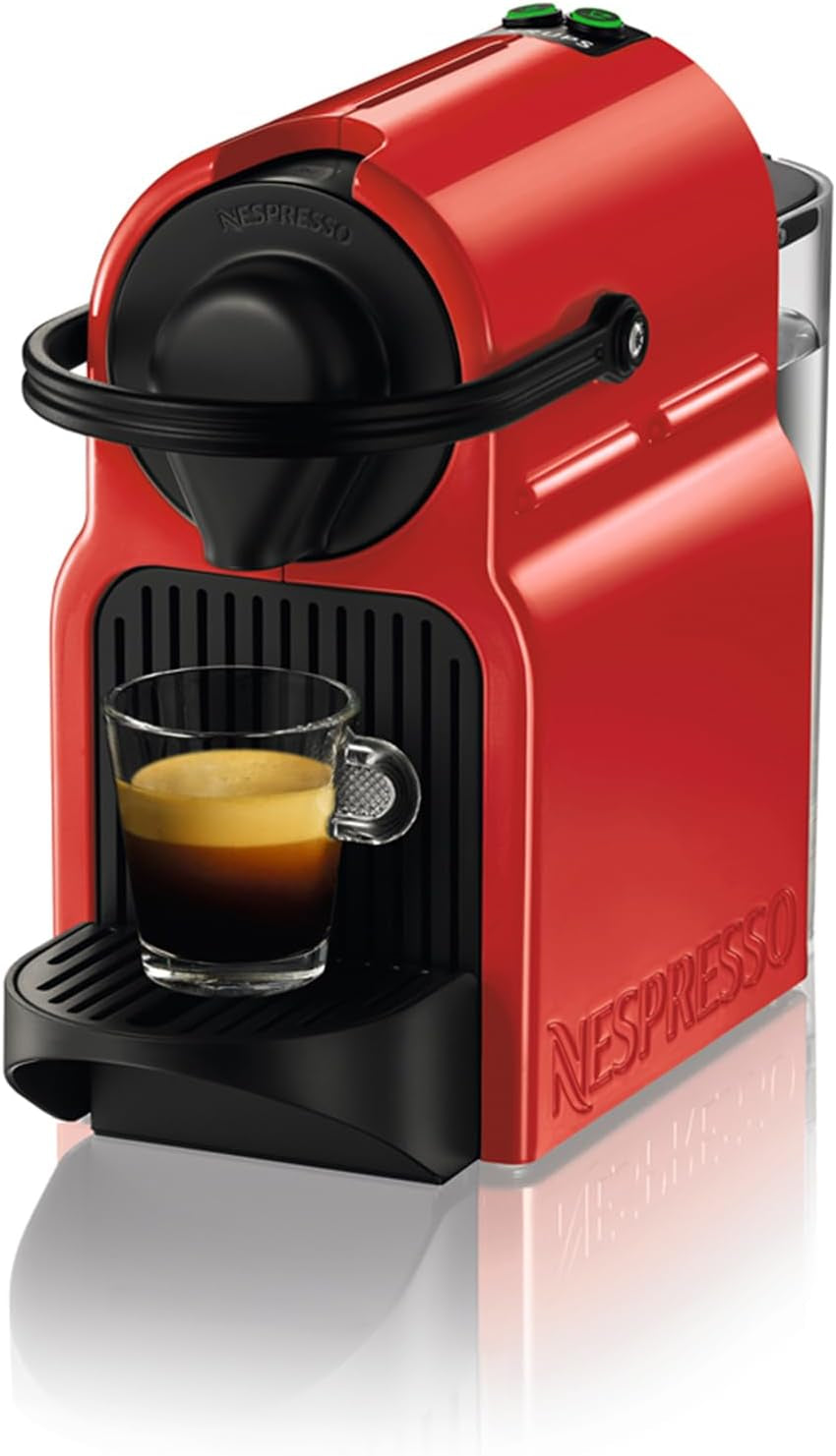 Ekspres do kawy Krups Nespresso Inissia - kompaktowy ekspres do kawy na kapsułki, ciśnienie 19 barów, szybkie nagrzewanie w 25 sekund, funkcja oszczędzania energii, zbiornik na wodę 0,7 l, czerwony, model YY5506FD