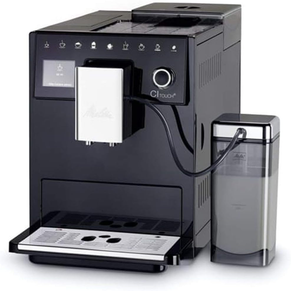 Melitta CI Touch - W pełni automatyczny ekspres do kawy z systemem mlecznym, ekspres ze zintegrowanym młynkiem do kawy i spieniaczem do mleka, m.in. do espresso lub cappuccino, srebrny