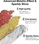 BISHENGYF Proszek do paznokci w kolorze różowego złotaNeue Upgrade Grosse Kapazitä Chrom PulverSuper-Spiegeleffekt Metall Mirror Chrome Powder – Neonowy szklisty efekt perłowy Brokat Nagelkunst Pulver Für DIY Salon